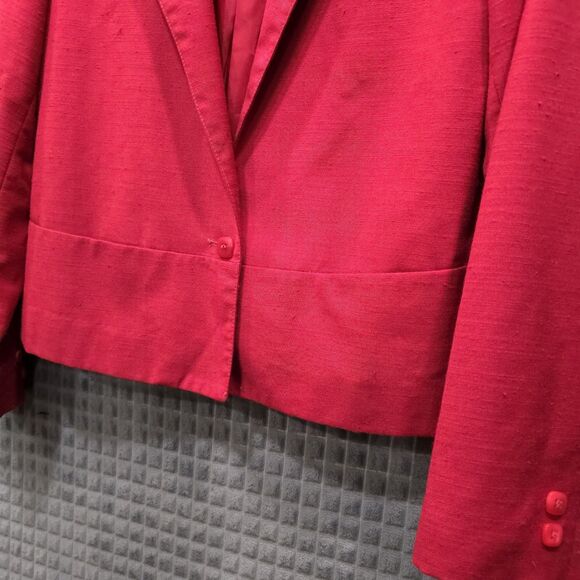 VTG Red Blazer Jacket SzSm Union Made USA Shoulder Pads Academic Office Career - Picture 4 of 14